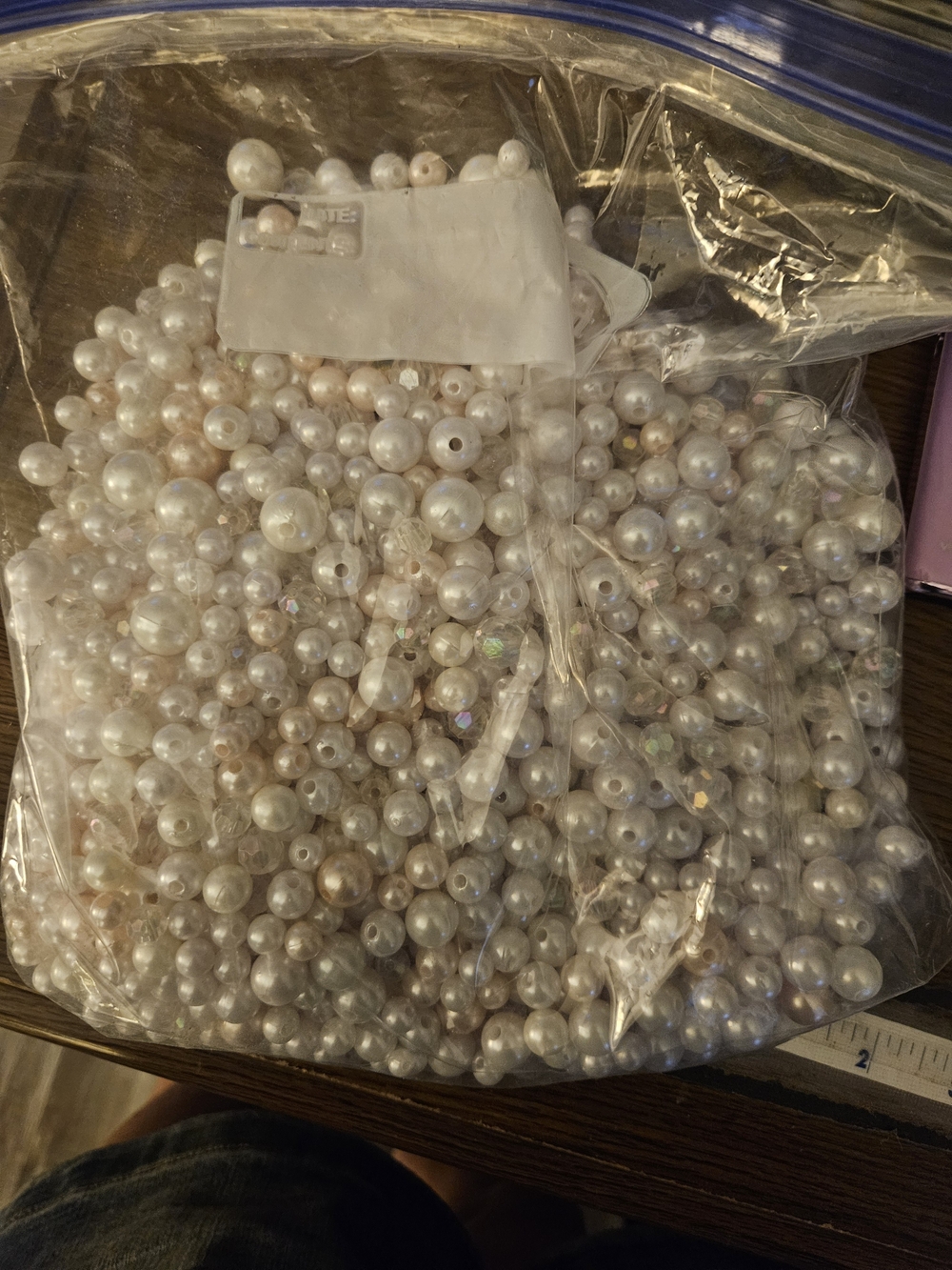 Pearl Bead Mix Necklace Strand - White Pearlescent